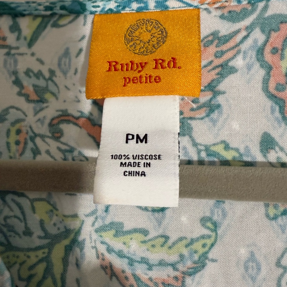 Ruby Rd. Multicolor Floral V-Neck Blouse - Picture 2 of 4